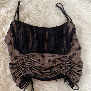 Gorgeous Cinched Mesh Top!